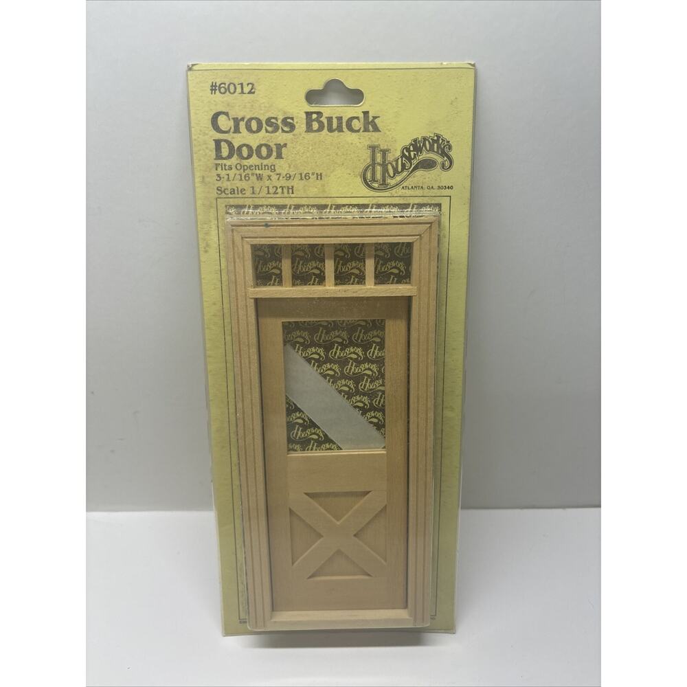 Dollhouse Exterior Door Crossbuck with Transom 1:12 Scale Houseworks #6012